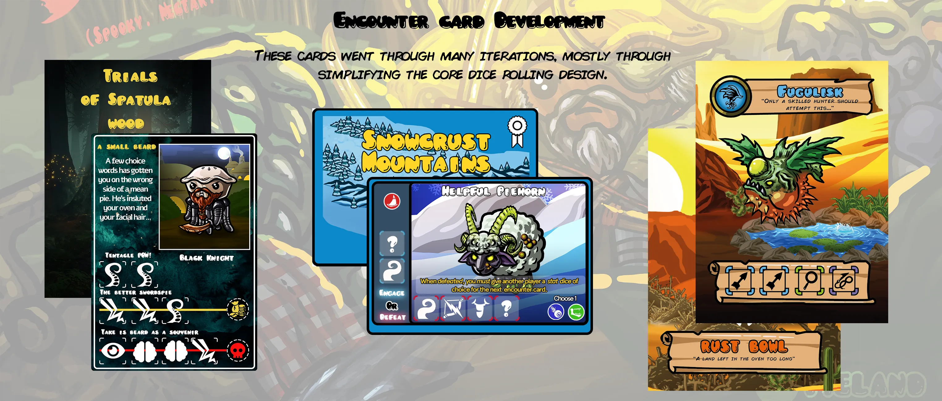 Encounter card design iterations