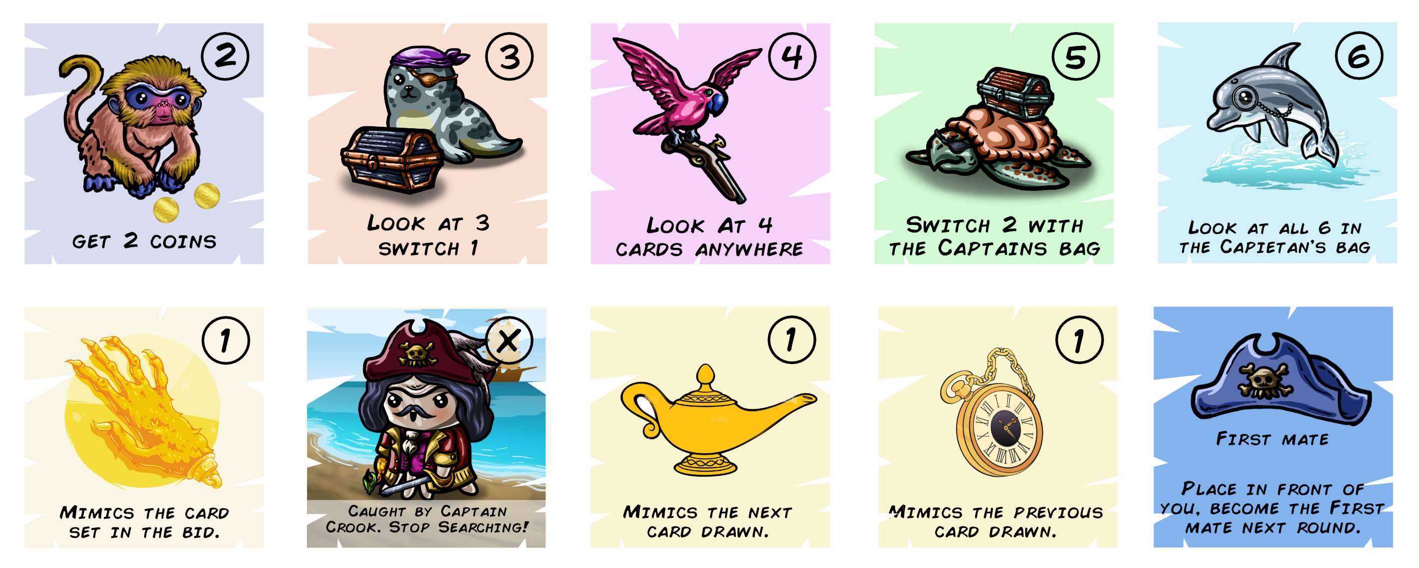 Abysscuits — first iteration of pirate cards